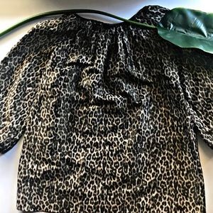 Talbots Animal Print 3/4 Sleeve Blouse
